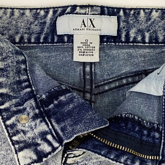 Armani Exchange AX Mini Skirt Washed Out Cotton Blend Size 0 - Picture 4 of 8